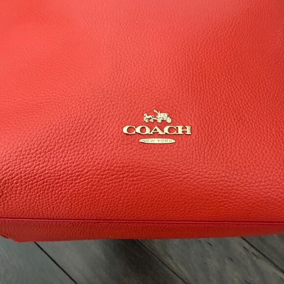 Coach Large Orange Leather Shoulder Bag 35775 - Picture 3 of 16